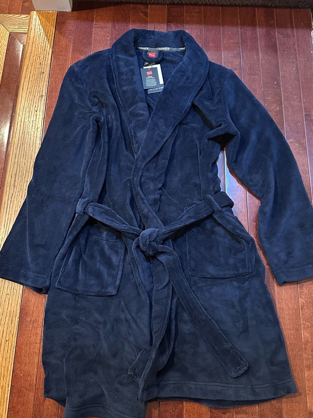 Hanes Men’s Plush Robe with Tie Belt